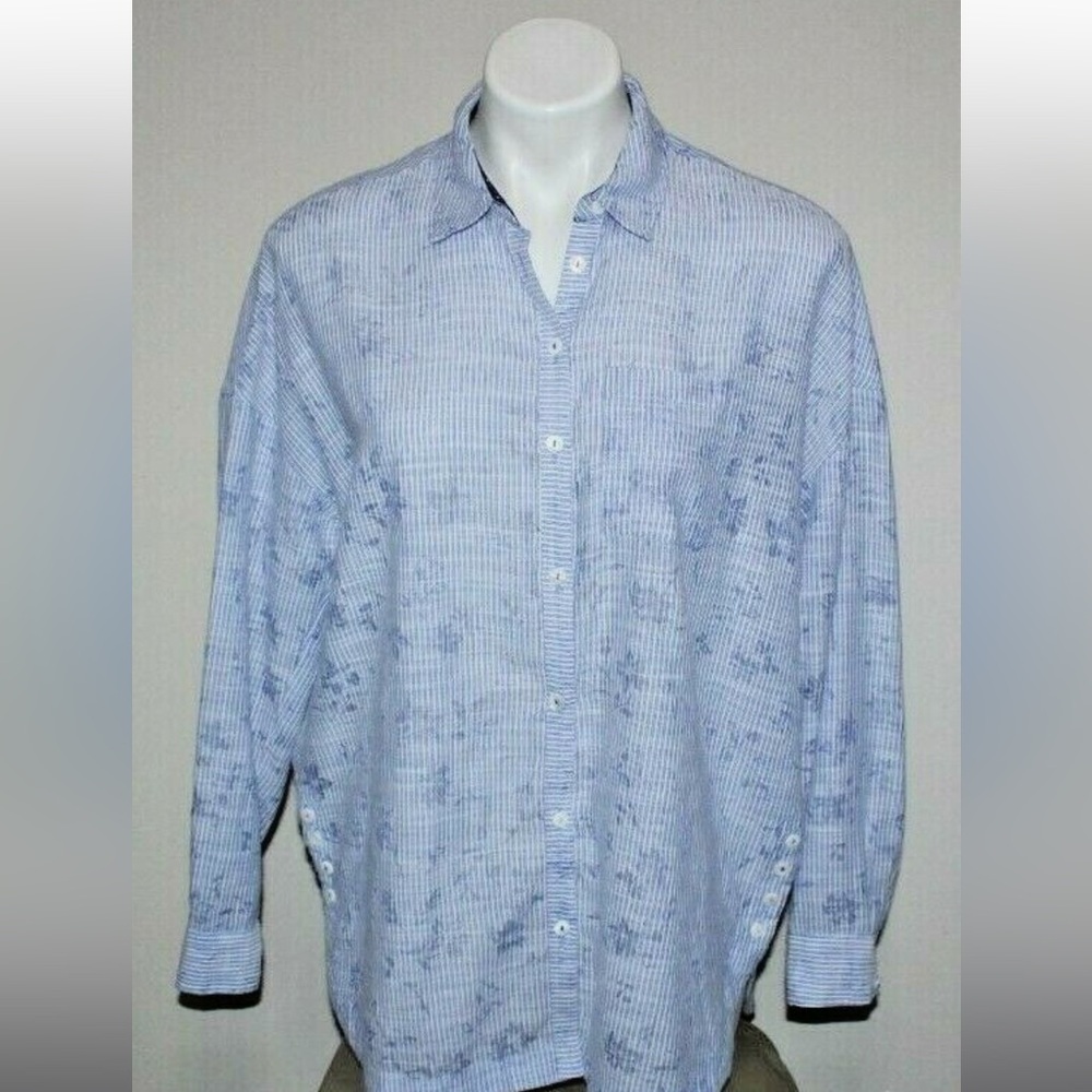 Anthropologie Tops 9-H15 Stcl By Anthropologie Blue/White Floral Top Size S